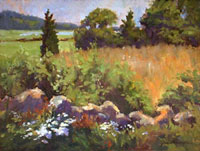 Greenbelt with Daisies, 12 x 16