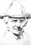 Old Cowboy, 10-1/2 x 8